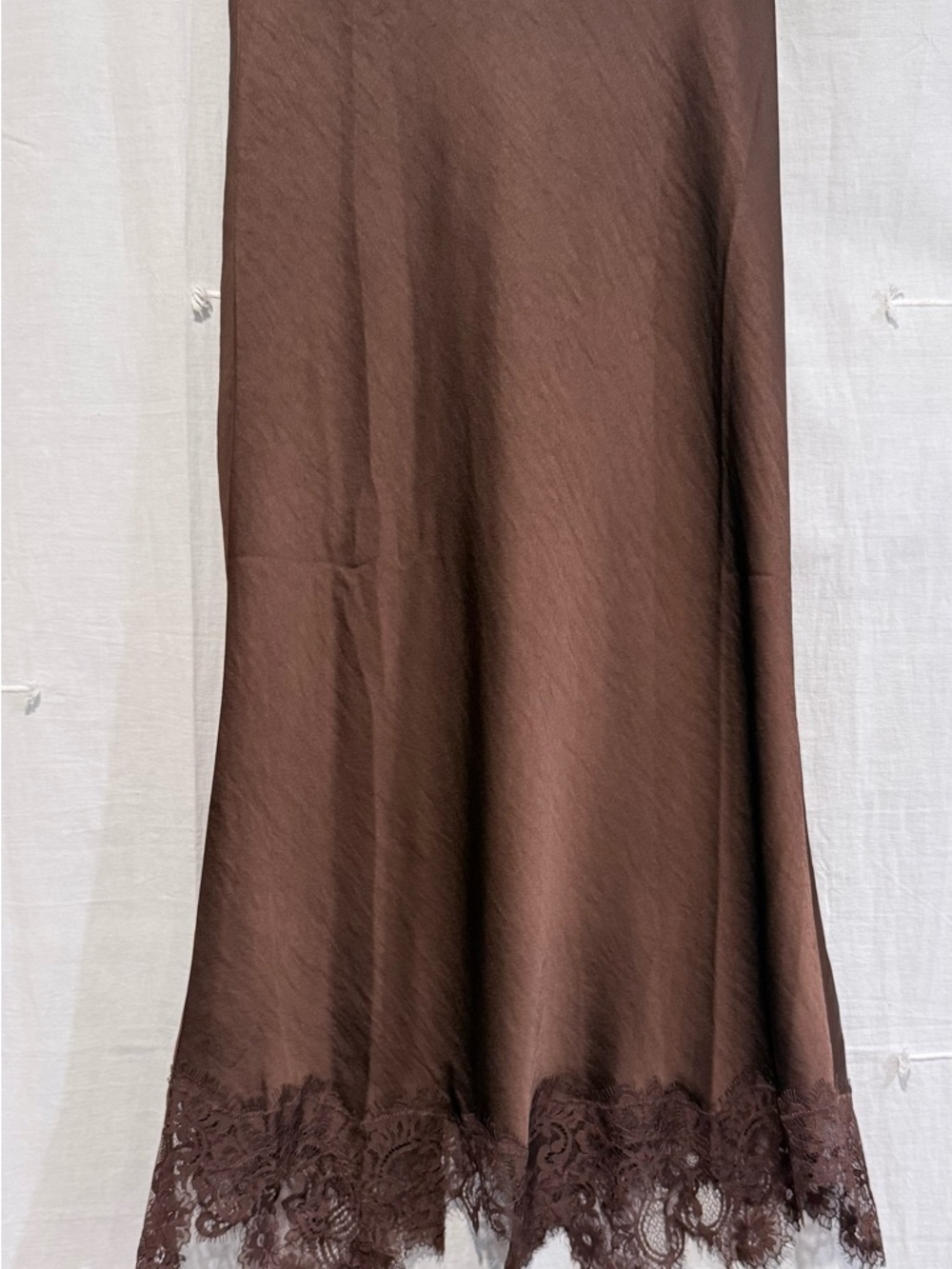 Skies Are Blue Brown Lace-Hem Slip Skirt Size Small NWT - Picture 5 of 12